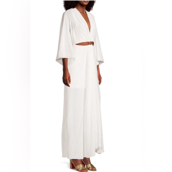 NWT Significant Other White Plisse Cutout Maxi Dress - Picture 2 of 6